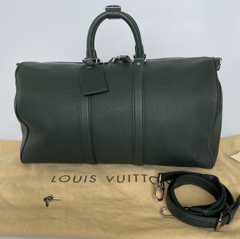 LOUIS VUITTON | KEEPALL BA. TAURILLON LEATHER | VERT